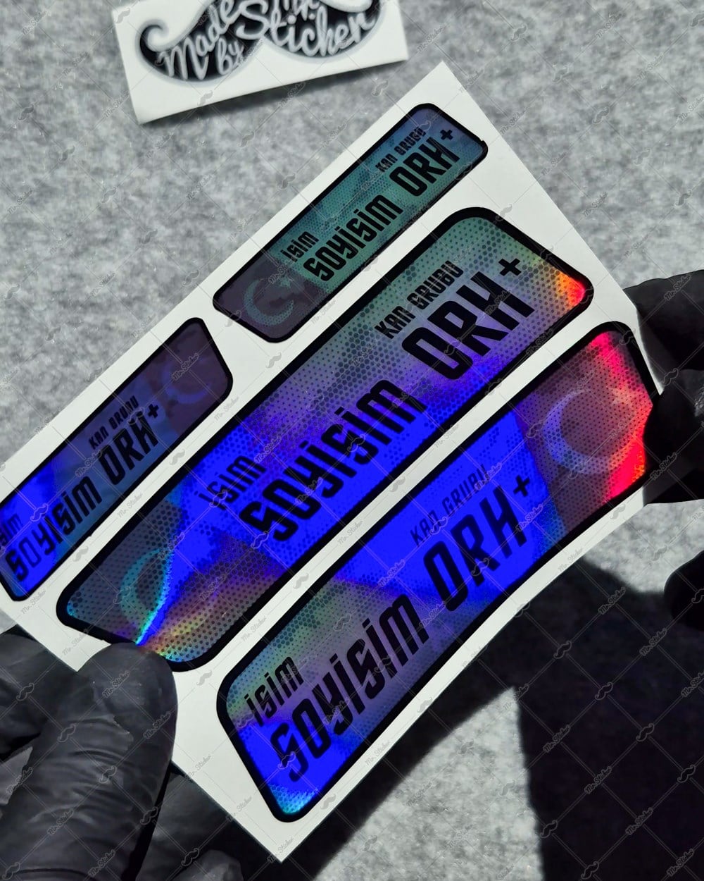 HLGBT19 Hologram İsme Özel Kan Grubu Etiket Seti