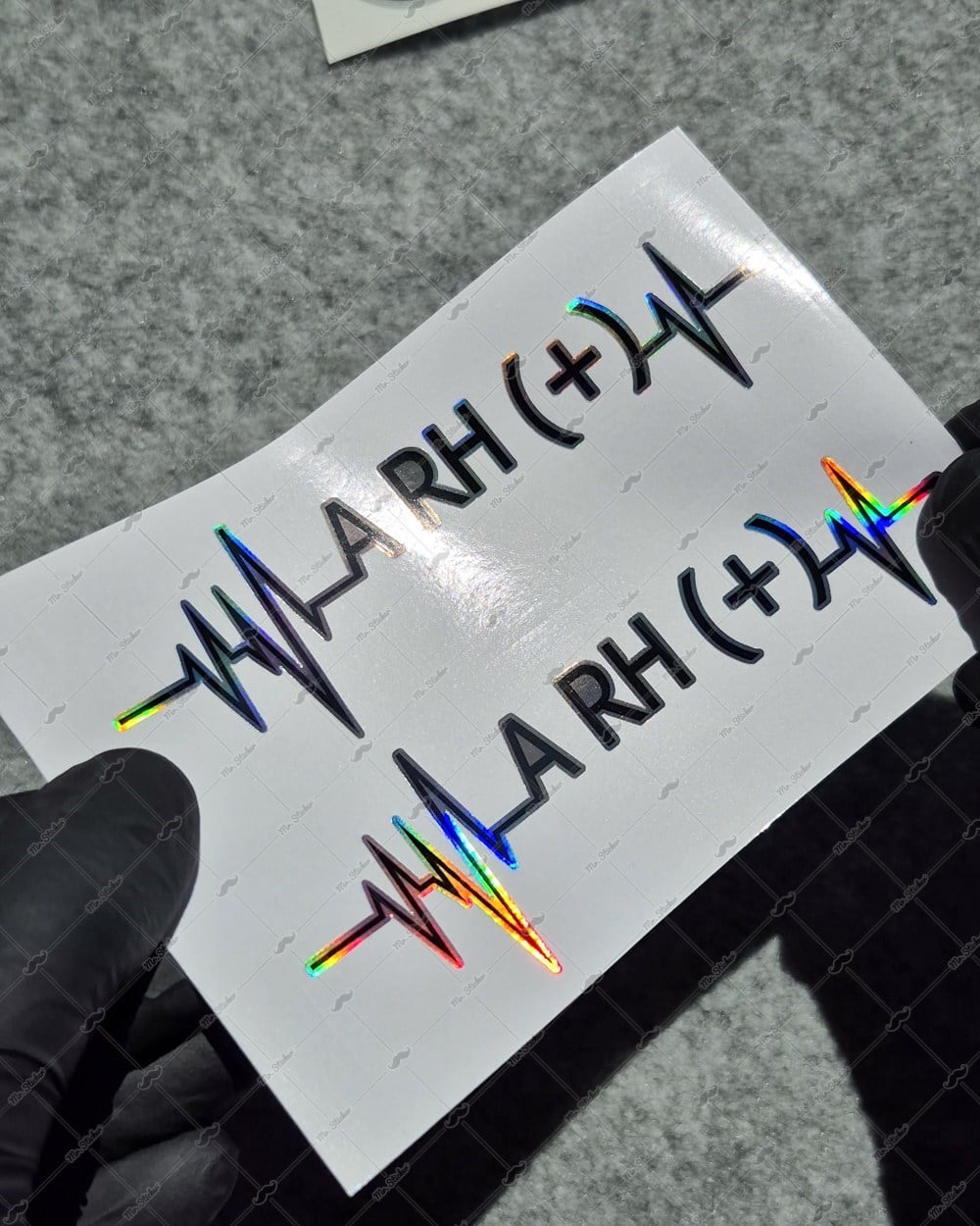 HLGBT43 Hologram Kalp Ritmi Desenli A Rh Pozitif (+) Kan Grubu Etiketi 2 li Set