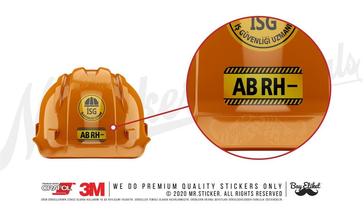 ISG20 Reflektif AB Rh Negatif (-) Kan Grubu Etiket Seti V2
