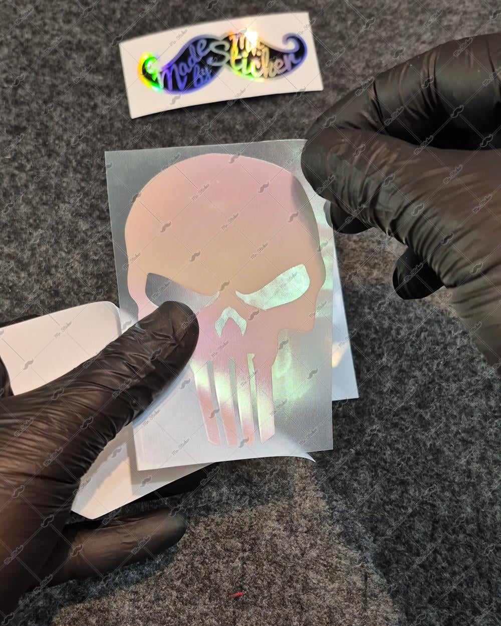 LMT14 Turuncu Pembe Renk Geçişli Özel Seri Kurukafa Stickerı