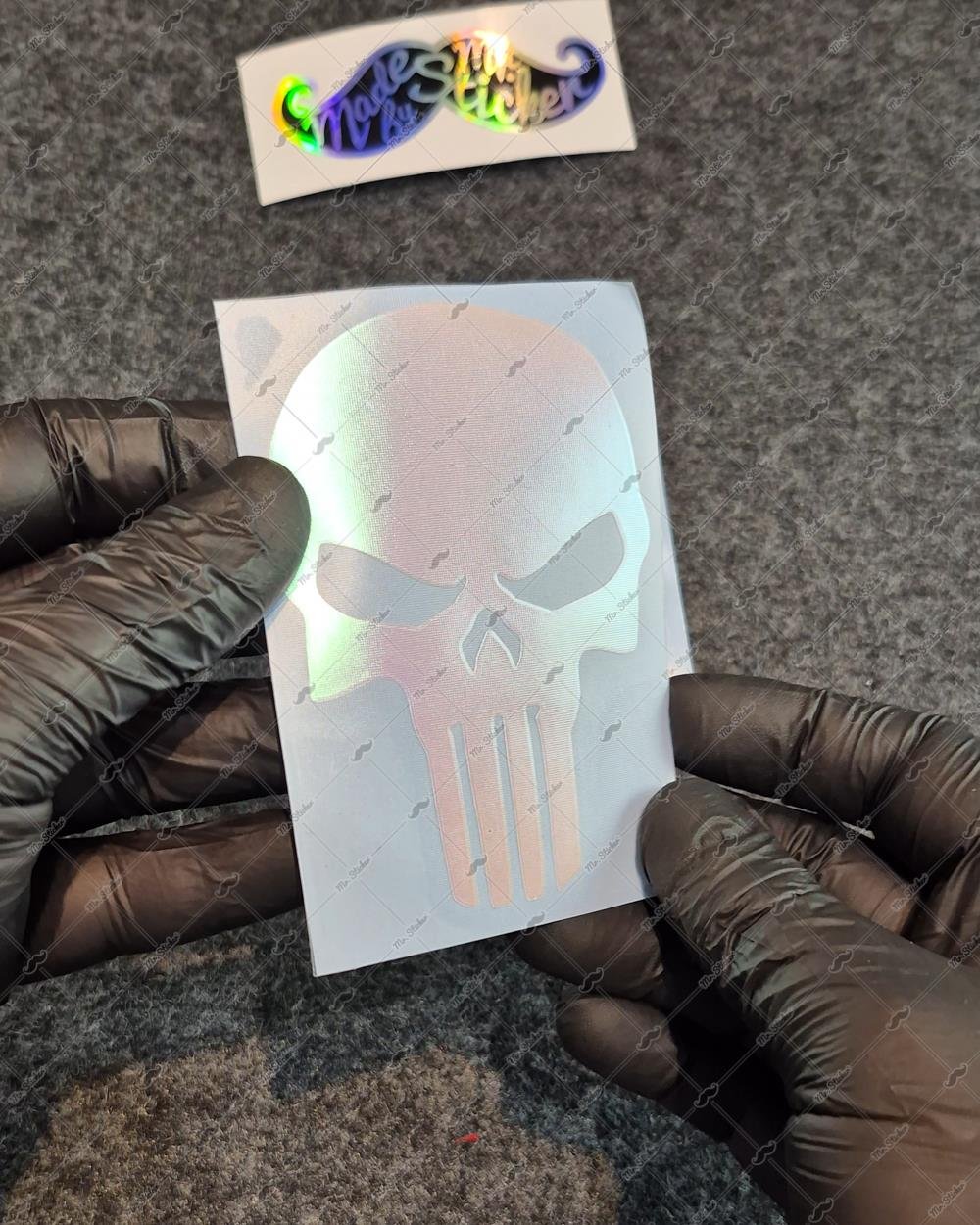 LMT14 Turuncu Pembe Renk Geçişli Özel Seri Kurukafa Stickerı
