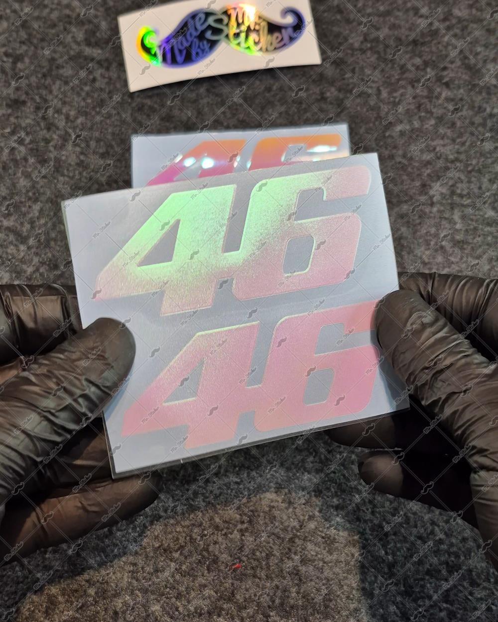 LMT15 Turuncu Pembe Renk Geçişli Özel Seri 46 Numara Sticker 2li Set