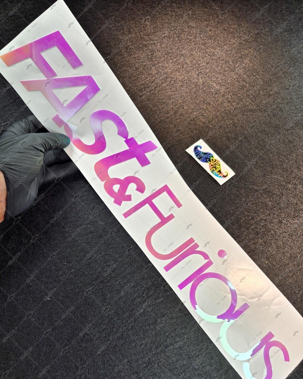 LMT39 Turuncu Pembe Renk Geçişli Fast and Furious Yazılı Etiket