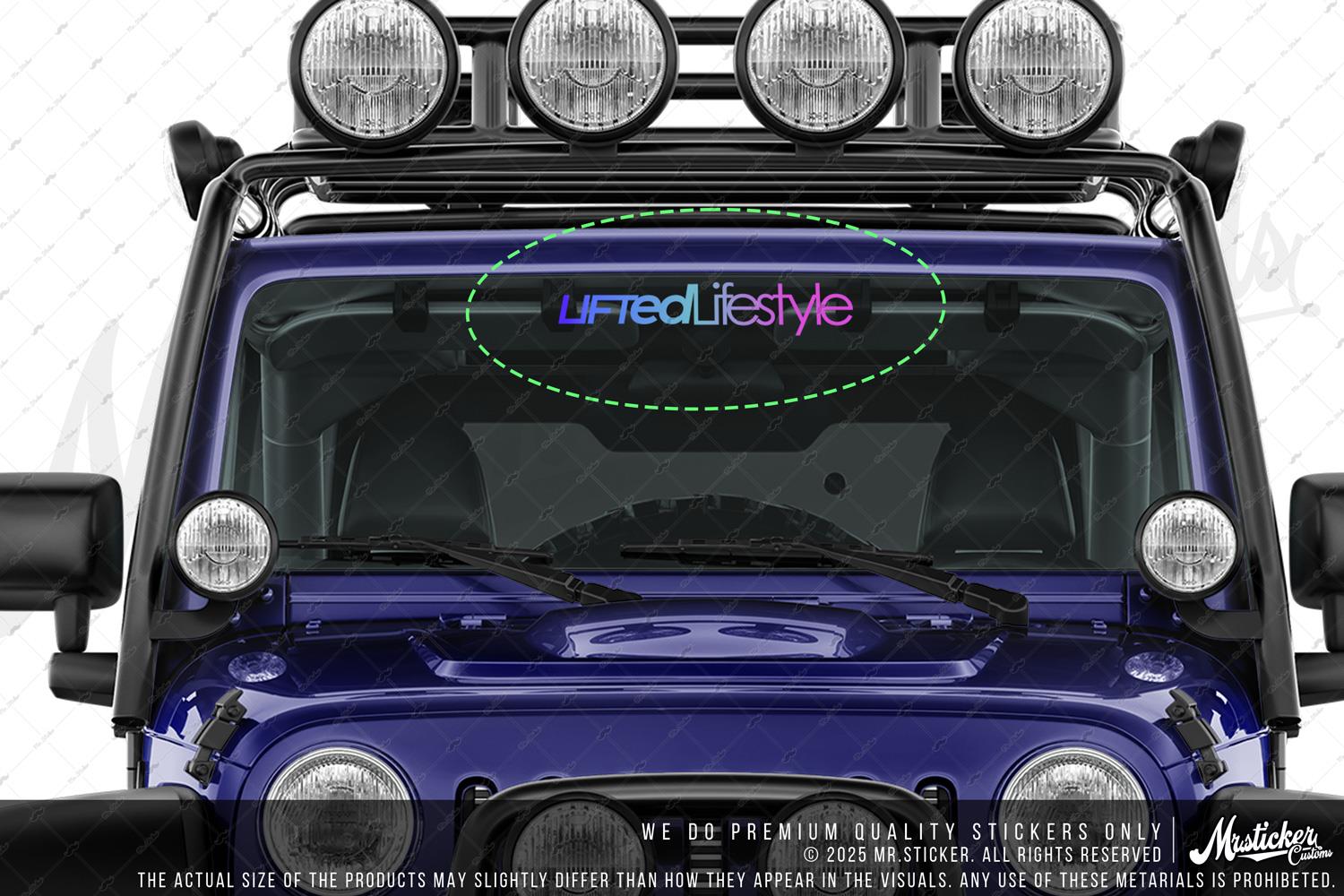 LMT44 Mavi Mor Renk Geçişli Lifted Lifesytle Yazılı Etiket