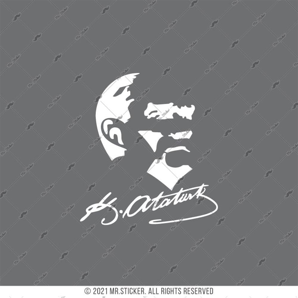 MKA7 Kemal Ataturk Silueti - Mat Beyaz