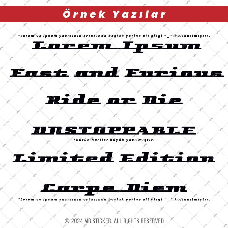 PRS23 Milano Yazı Tipi 2cm Yükseklik 20 karakter