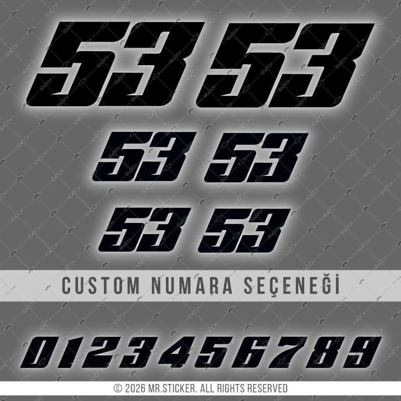 PRS29 Siyah Reflektif Custom Numara Seti