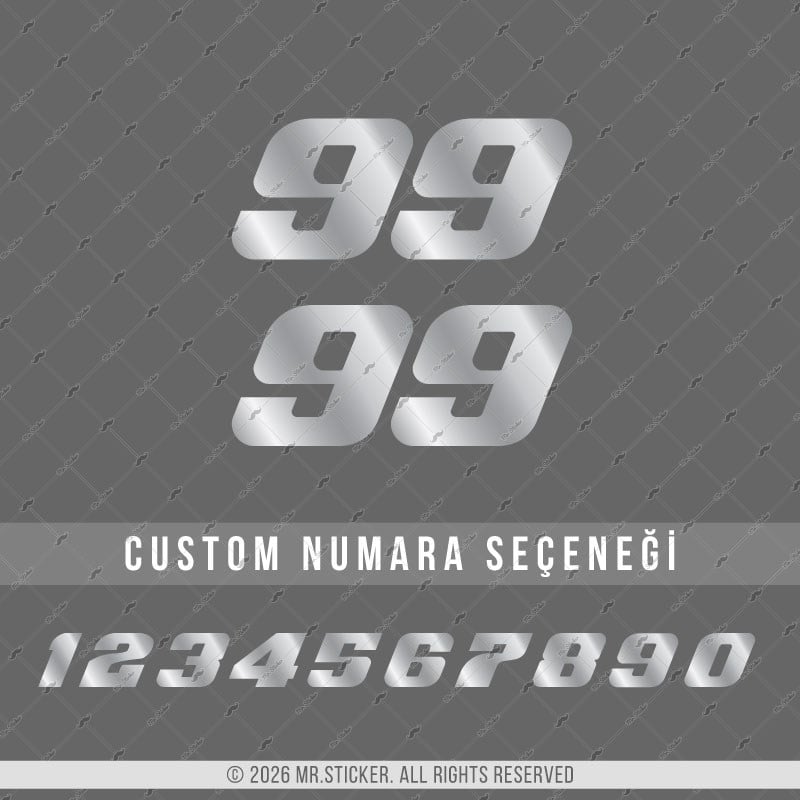PRS32 Krom Seri Numara Stickerı 2li Set