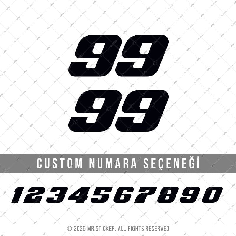 PRS37 Galaxy Efektli Numara Stickerı 2li Set