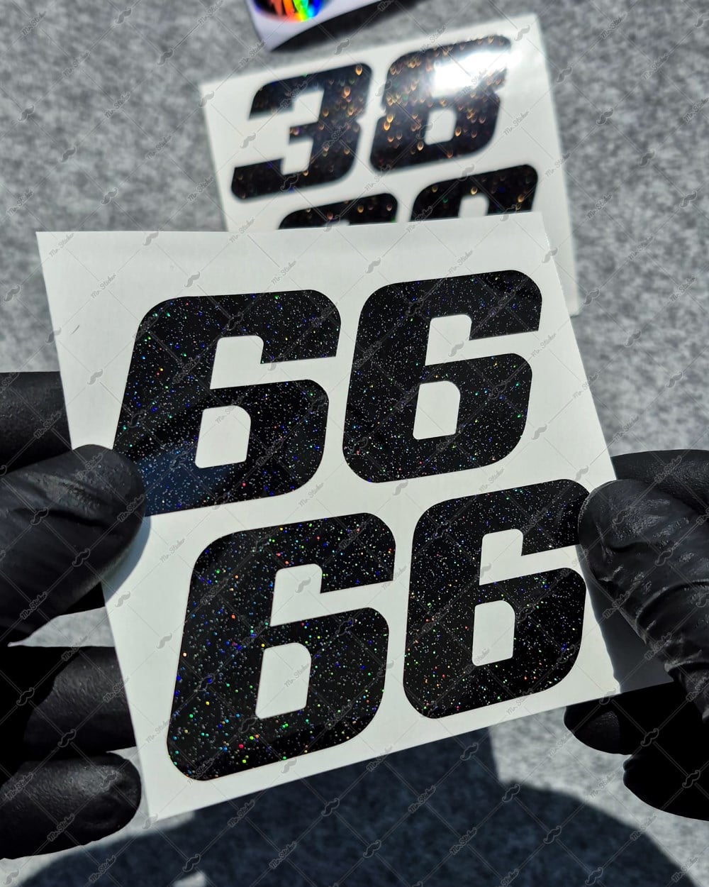 PRS37 Galaxy Efektli Numara Stickerı 2li Set