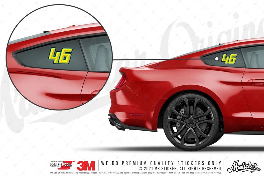 PRS5 Reflektif Sari Mavi Renkli Yaris Numarasi Seti