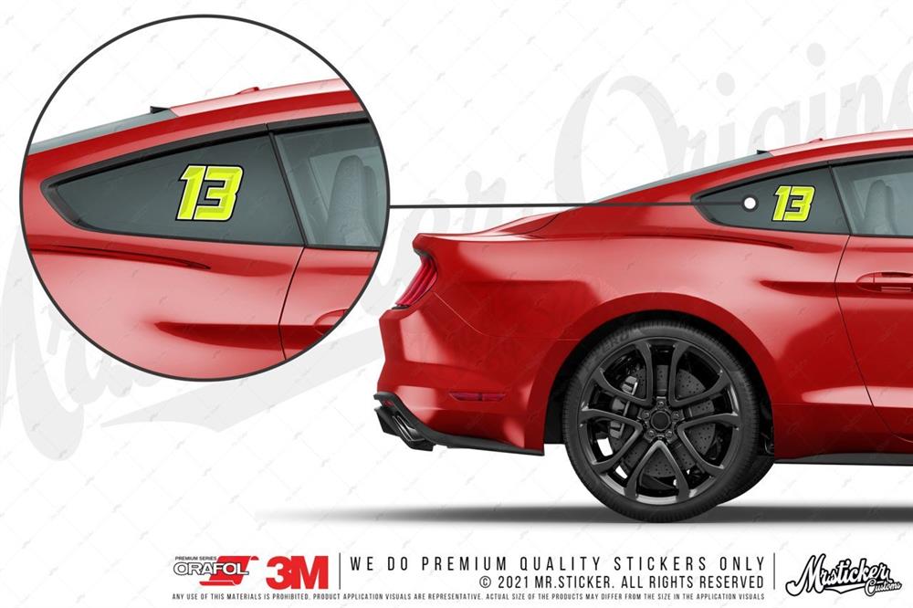 PRS7 Reflektif Acik Yesil Renkli Yaris Numarasi Seti
