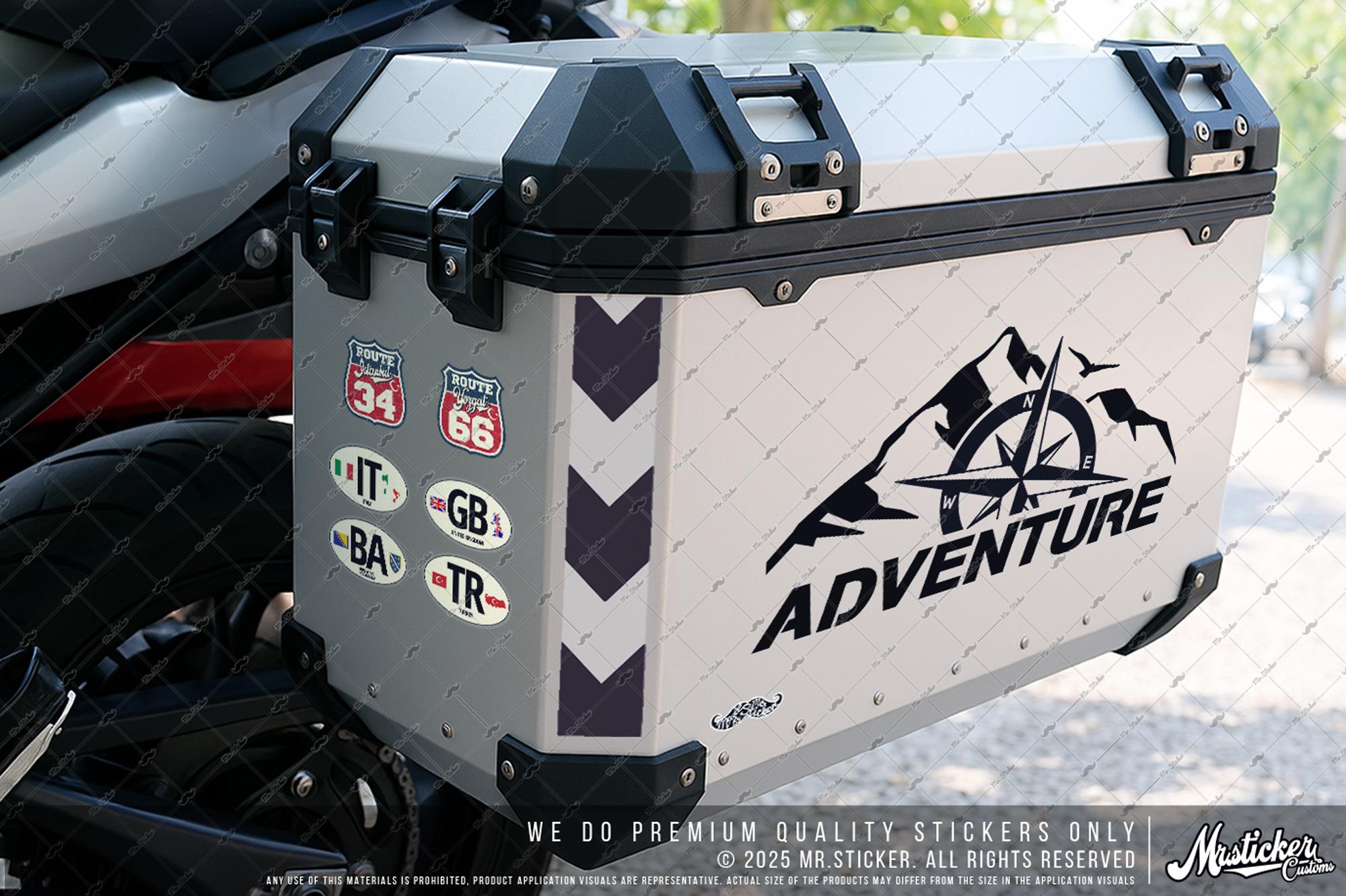 RFBK46 Siyah Reflektif Adventure Yazılı Sticker