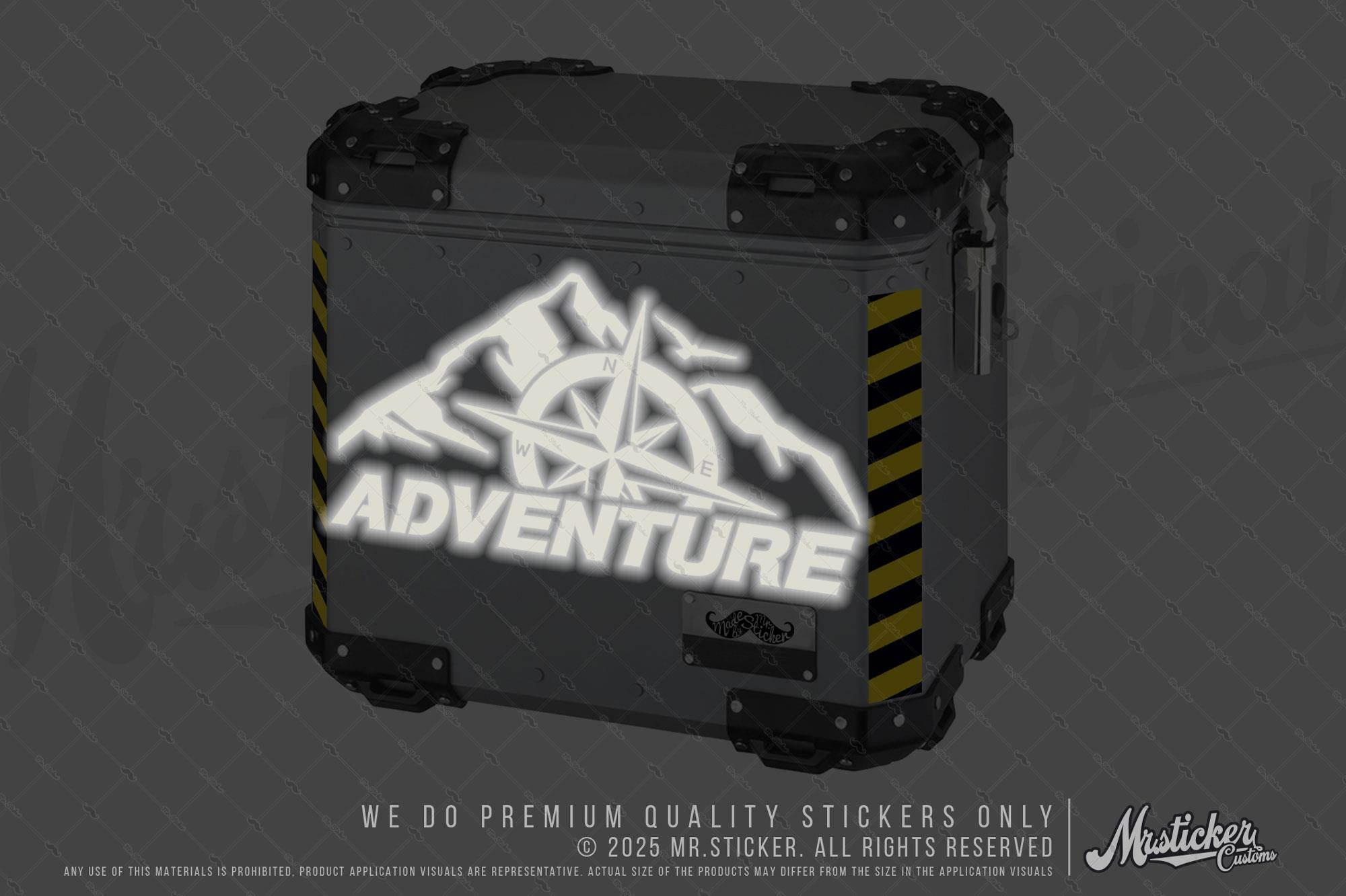 RFBK46 Siyah Reflektif Adventure Yazılı Sticker