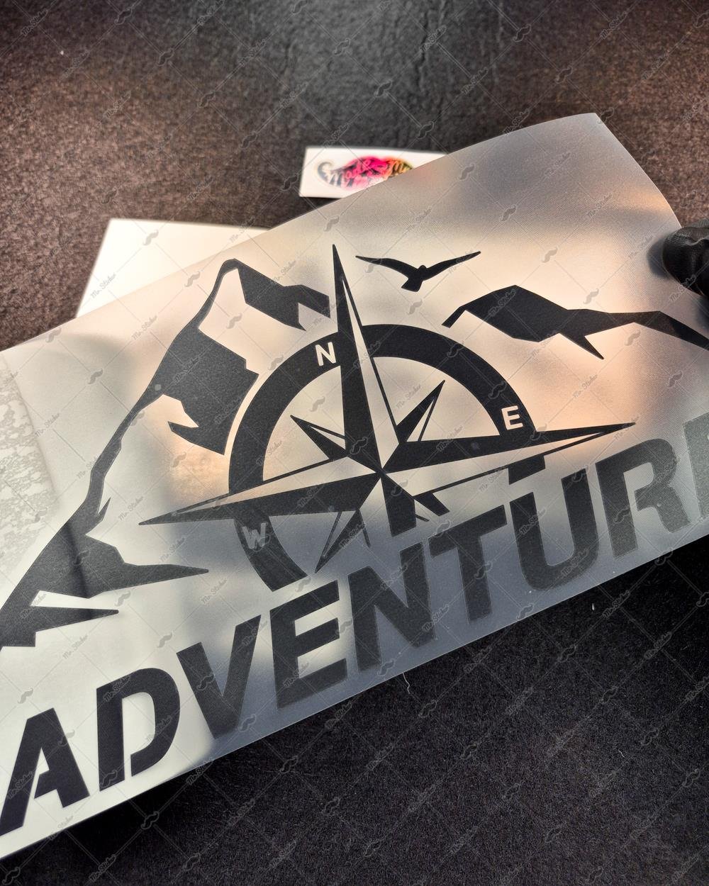 RFBK46 Siyah Reflektif Adventure Yazılı Sticker