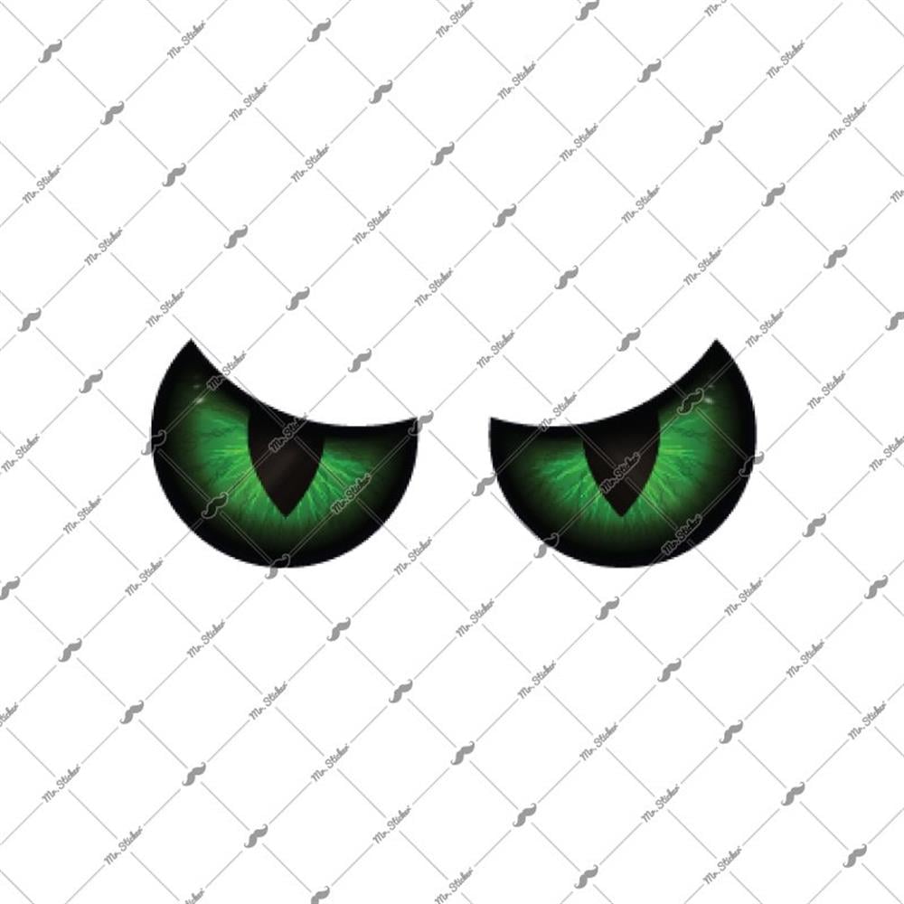 RFHLM116 Reflektif Yesil Canavar Gozleri Etiketi Kucuk Boy