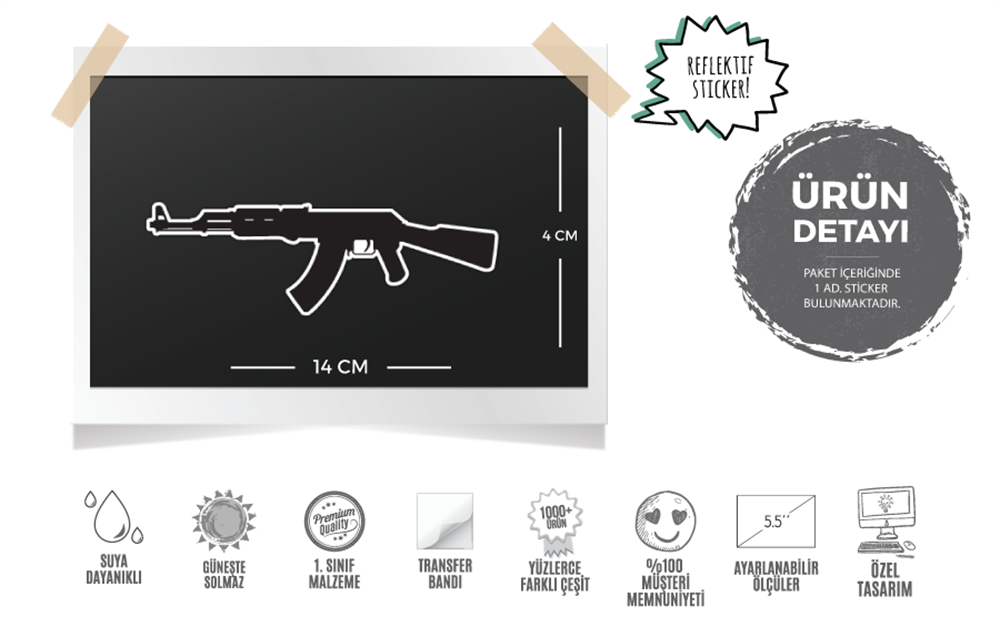RFHLM119 Reflektif Tüfek Silüeti