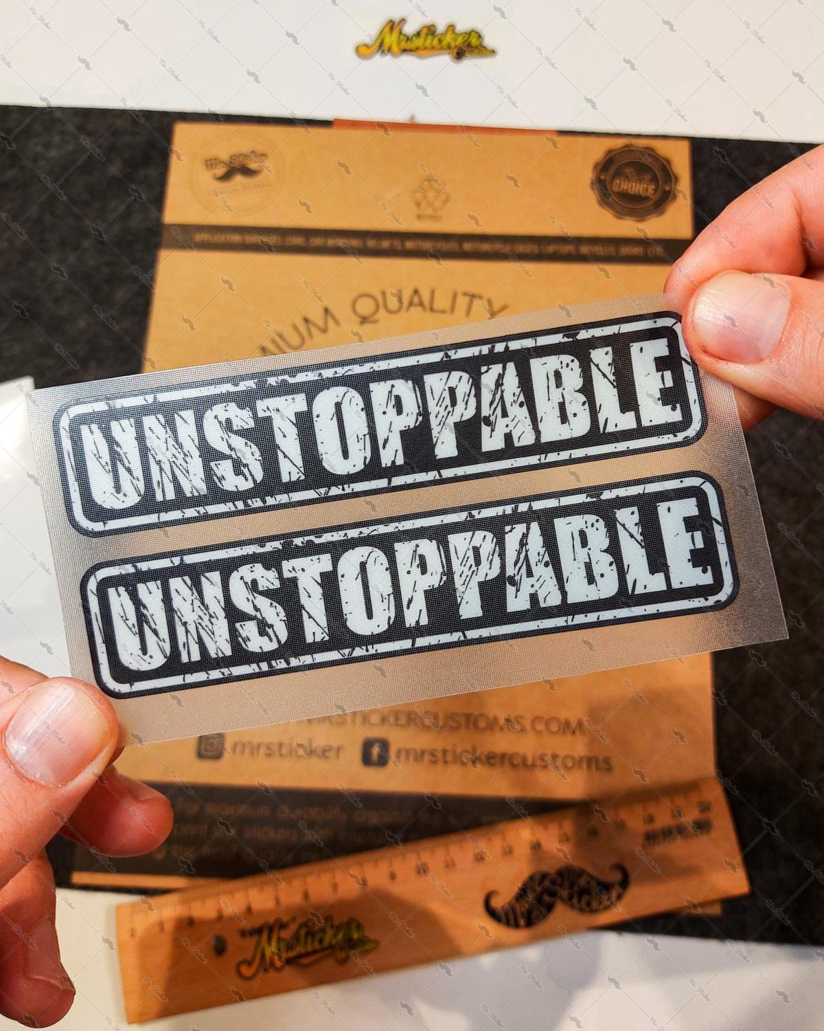 RFHLM134 Reflektif Durdurulamaz (Unstoppable) Yazili Etiket 2'li Set