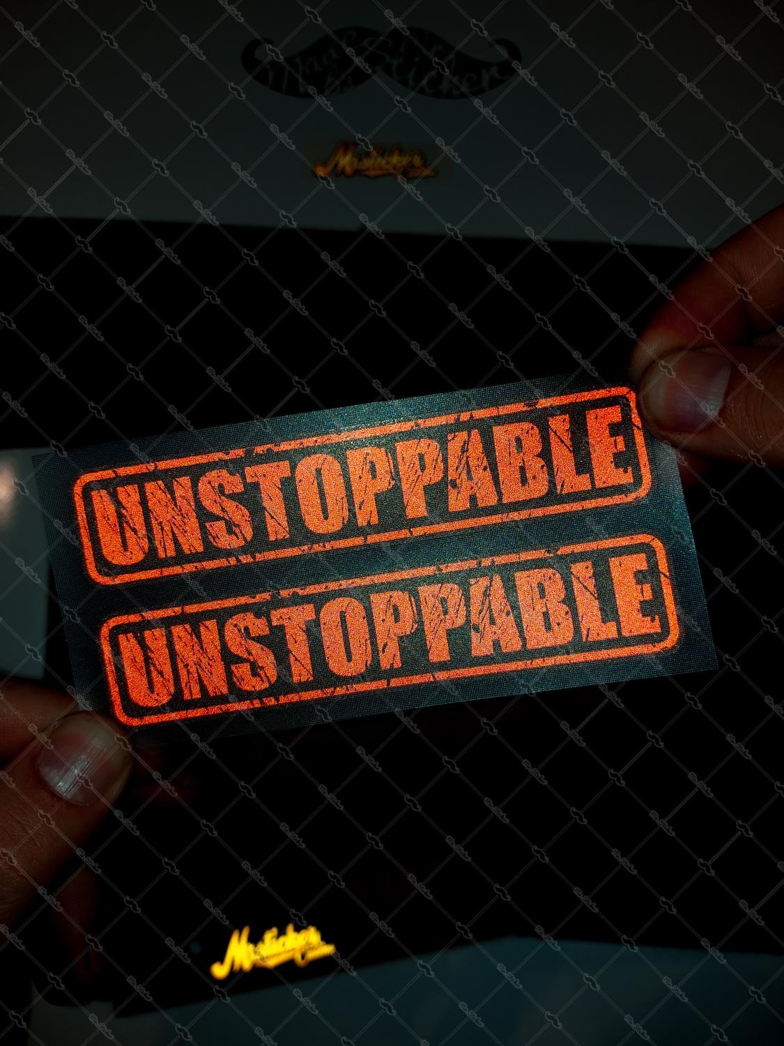 RFHLM134 Reflektif Durdurulamaz (Unstoppable) Yazili Etiket 2'li Set