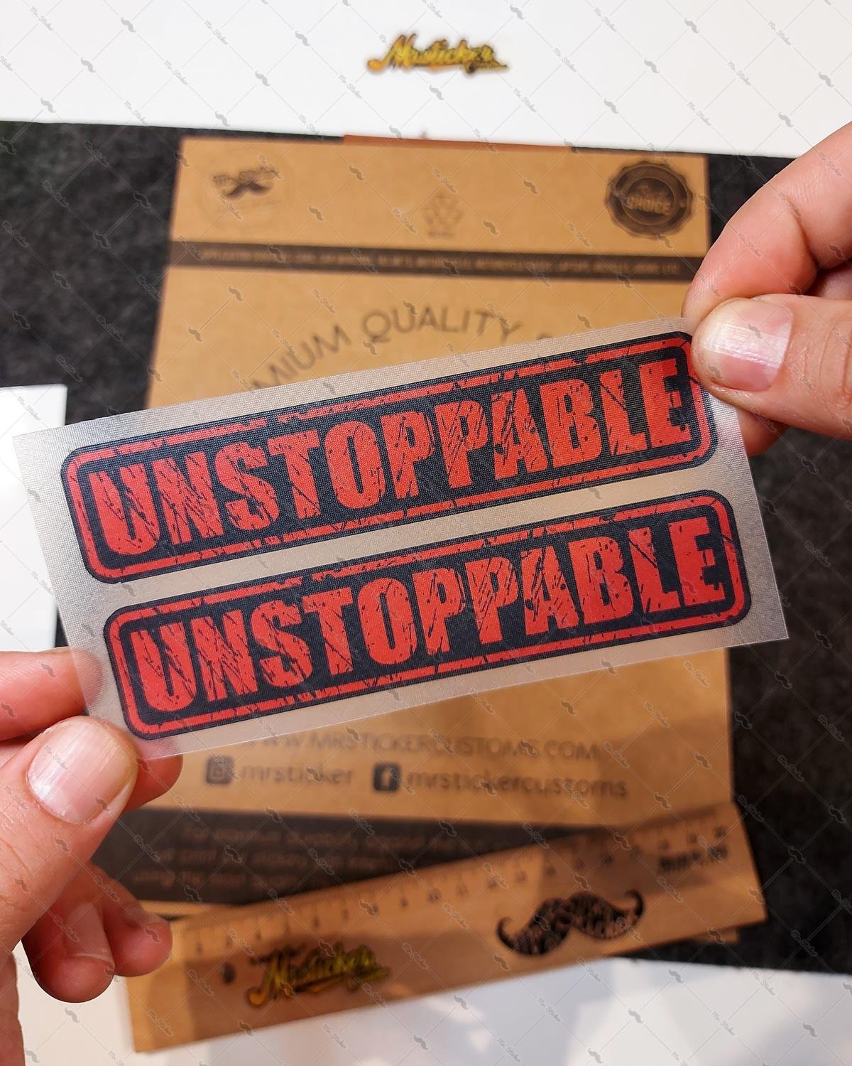 RFHLM134 Reflektif Durdurulamaz (Unstoppable) Yazili Etiket 2'li Set