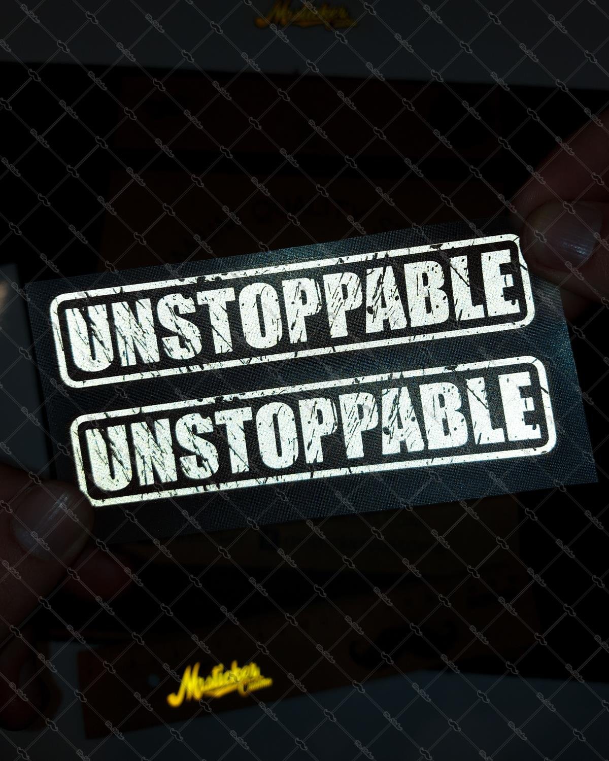 RFHLM134 Reflektif Durdurulamaz (Unstoppable) Yazili Etiket 2'li Set