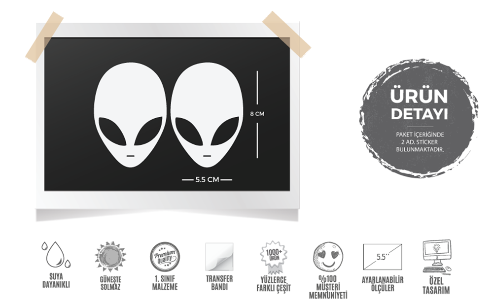 RFHLM158 Reflektif Alien Etiketi 2 li Set