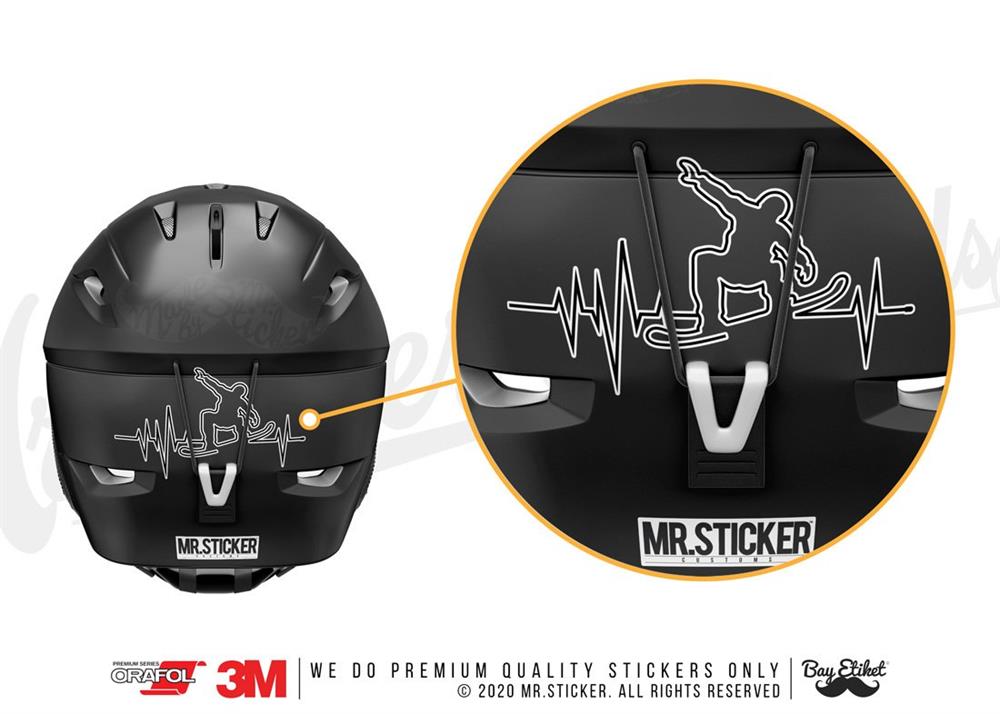 RFHLM165 Reflektif Snowboard Temali Kalp Ritmi Etiketi