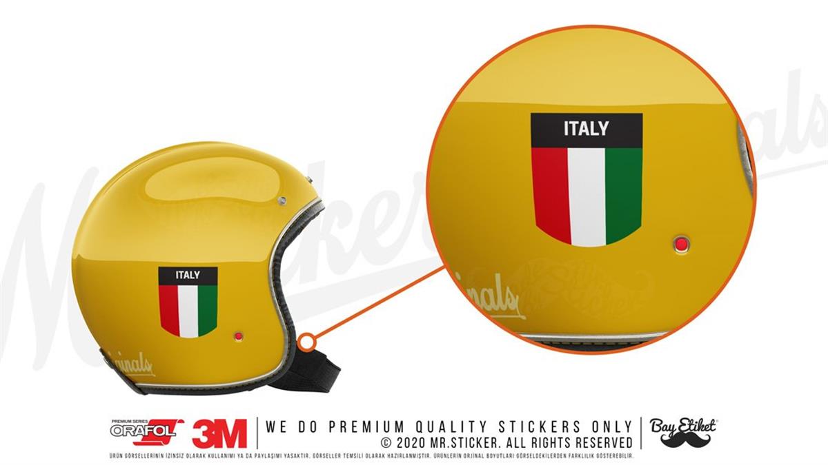 RFHLM177 Reflektif Italy Yazili Etiket