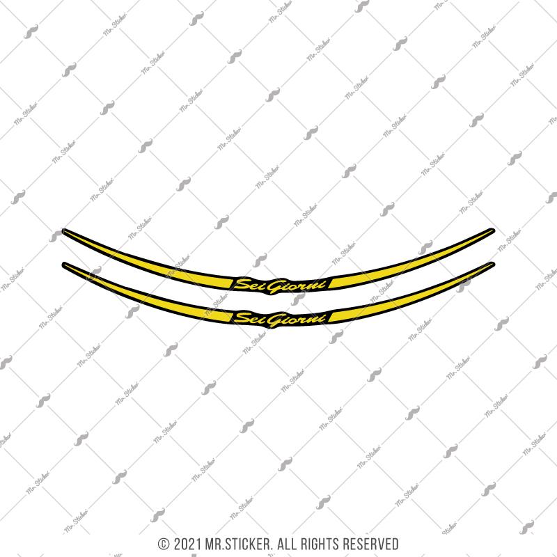 RFHLM225 Vespa Uyumlu Reflektif Sei Giorni Yazili Jant Etiketi Ikili Set