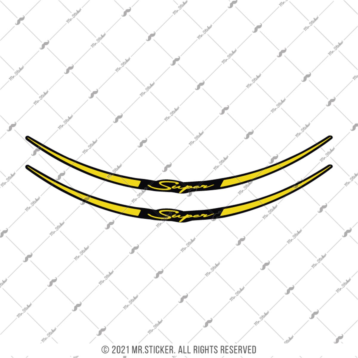 RFHLM236 Renk Secenekli Vespa Uyumlu Reflektif Super Yazili Jant Etiketi Ikili Set