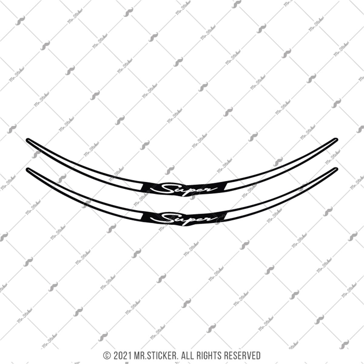 RFHLM236 Renk Secenekli Vespa Uyumlu Reflektif Super Yazili Jant Etiketi Ikili Set