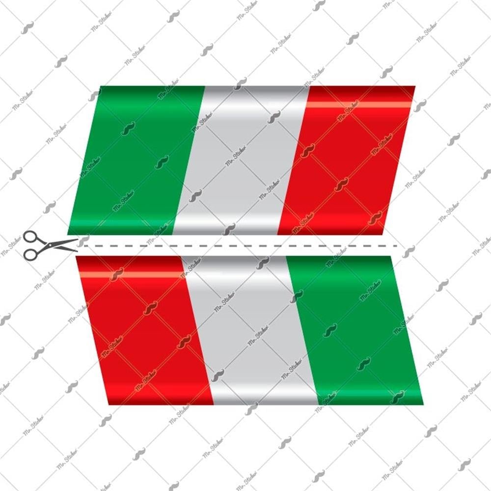 RFHLM65 Reflektif Italya Bayragi Etiketi - Simetrik 2li Set