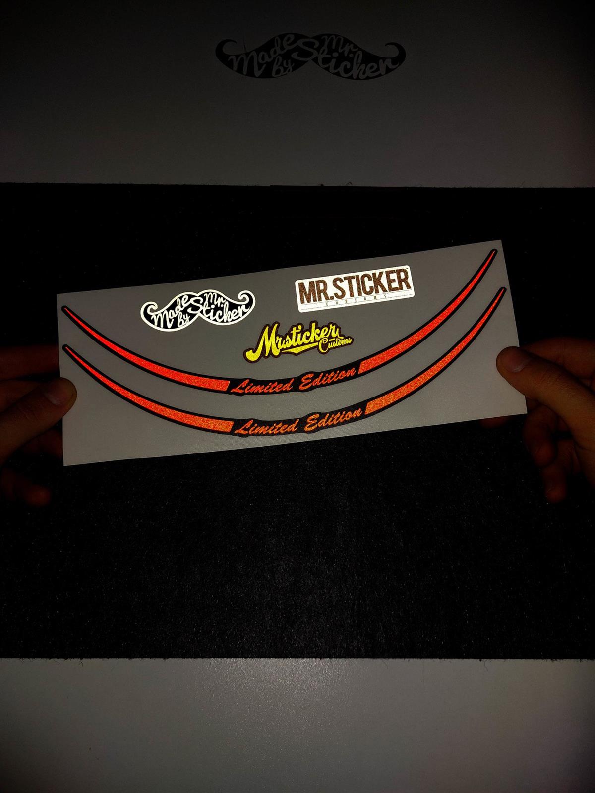 RFHLMBDL10 Avantaj Set Vespa Uyumlu Reflektif Limited Edition Yazili Jant Etiketi - Kirmizi Renk