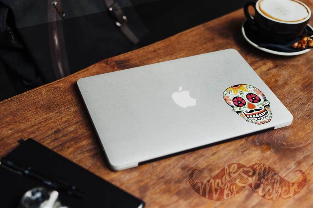SKL30 Meksikan Biyikli Sugar Skull Kurukafa Etiketi