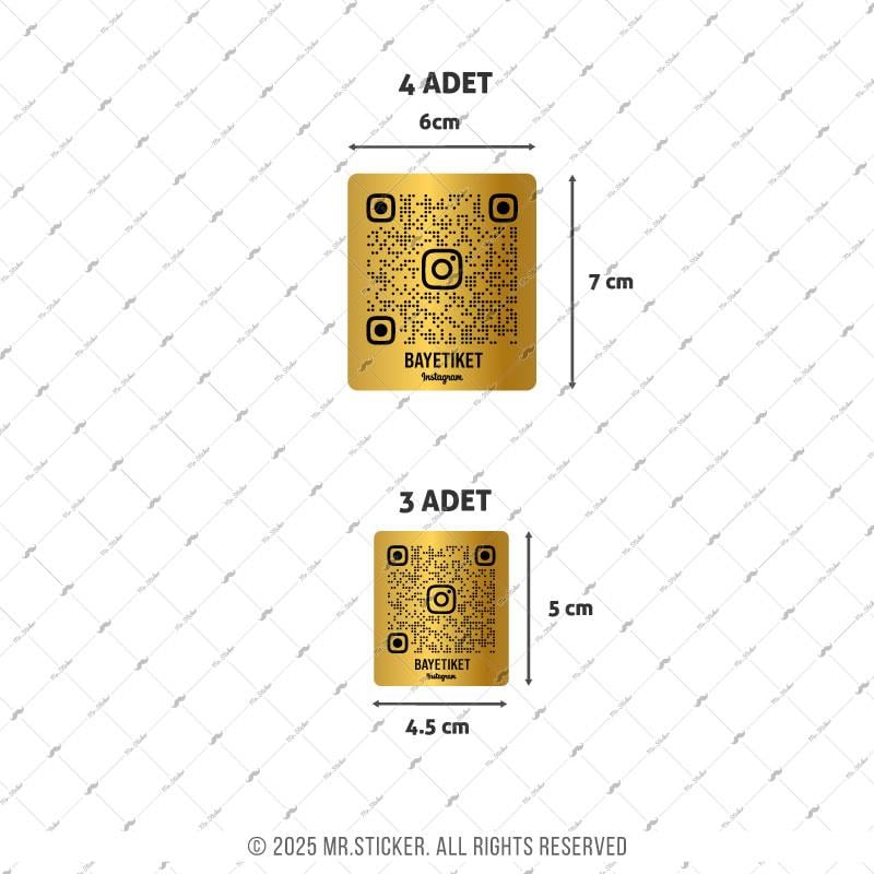 SMINS29 Altın Görünümlü QR Instagram Seti 7 Parça