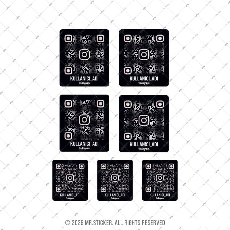 SMINS30 Hologram QR Instagram Seti 7 Parça Siyah Renk