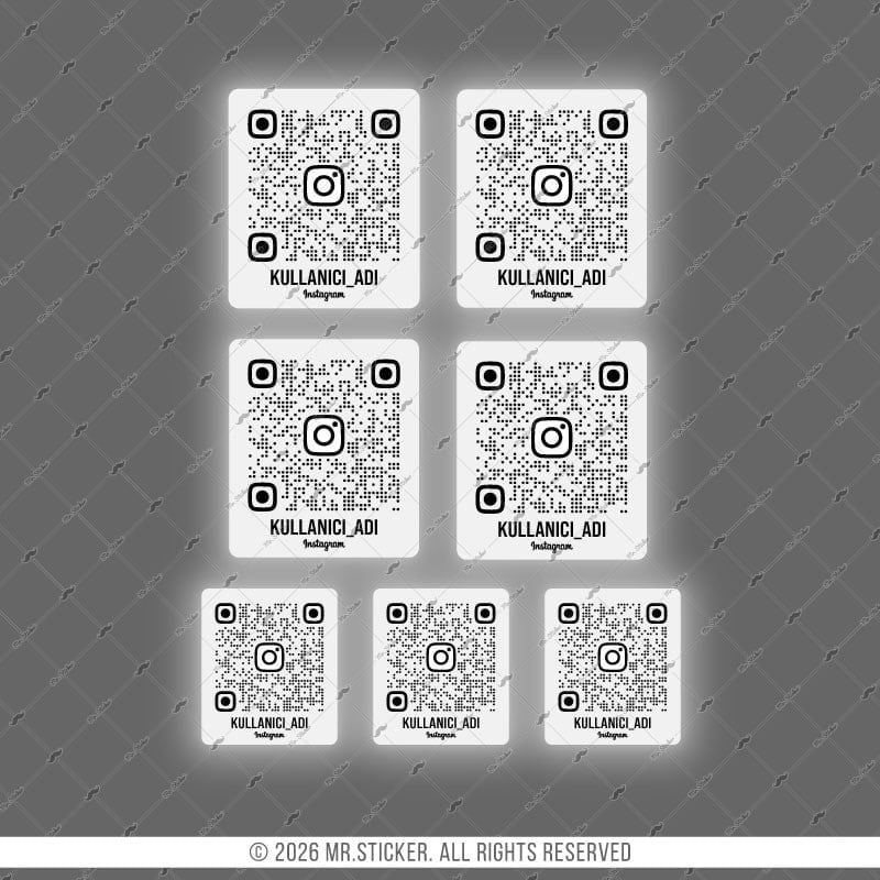 SMINS33 Reflektif QR Instagram Seti 7 Parça
