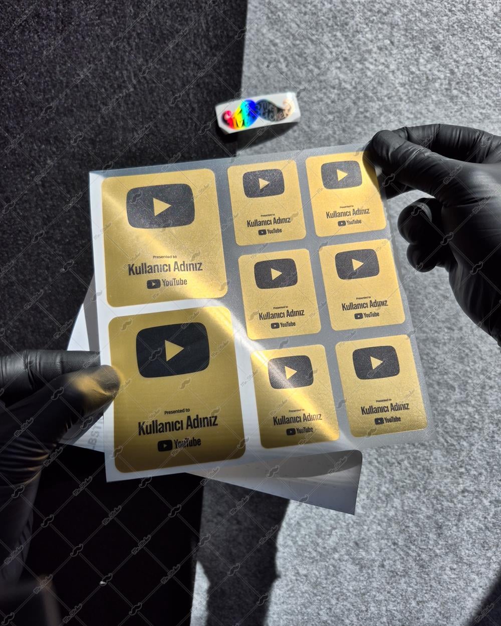 SMYTB27 Altın Görünümlü YouTube Kullanıcı Adı Etiketi 8 Parça Set