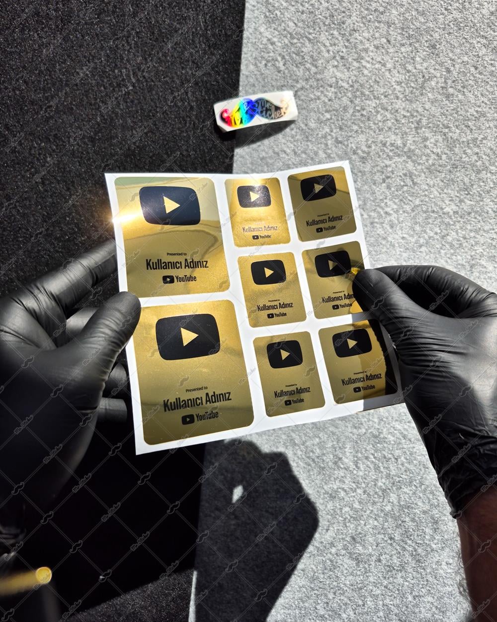 SMYTB27 Altın Görünümlü YouTube Kullanıcı Adı Etiketi 8 Parça Set