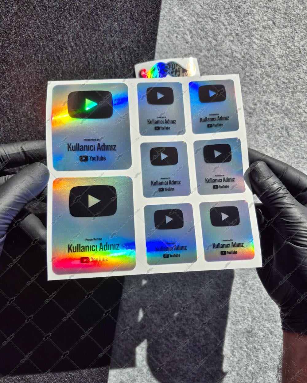 SMYTB28 Hologram YouTube Kullanıcı Adı Etiketi 8 Parça Set