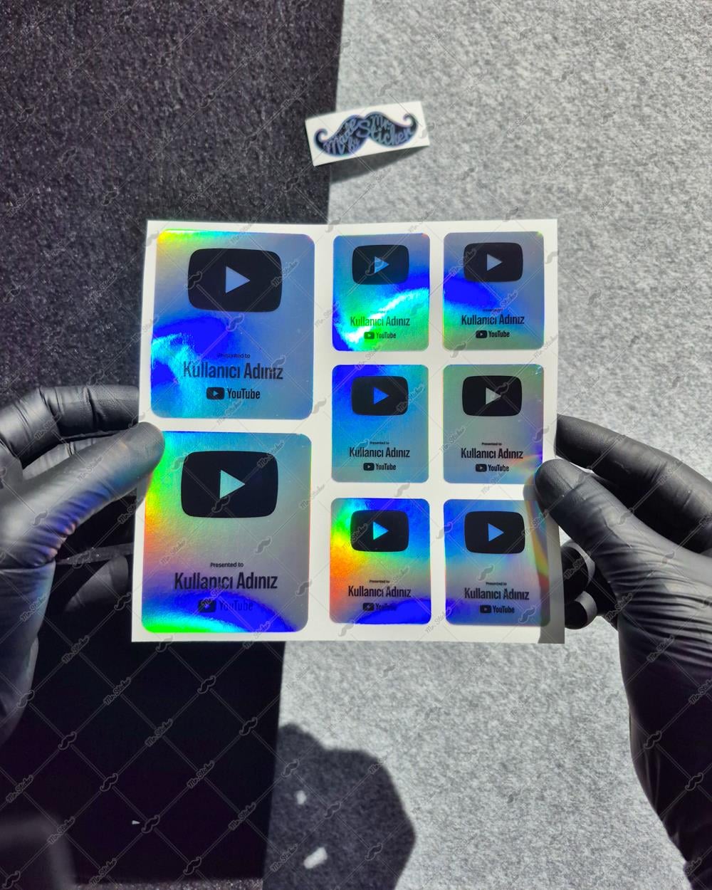 SMYTB28 Hologram YouTube Kullanıcı Adı Etiketi 8 Parça Set