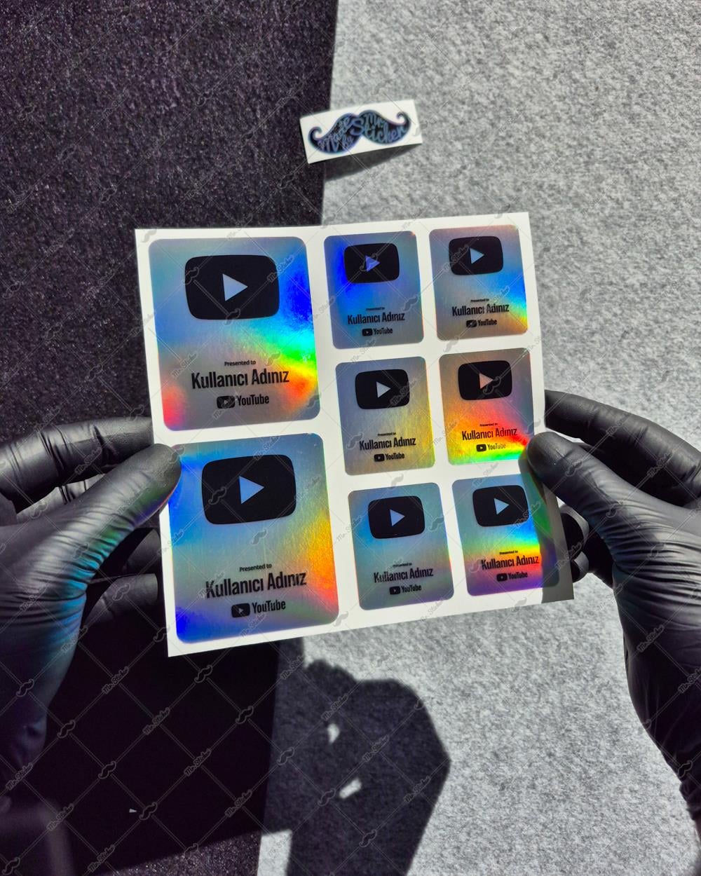 SMYTB28 Hologram YouTube Kullanıcı Adı Etiketi 8 Parça Set