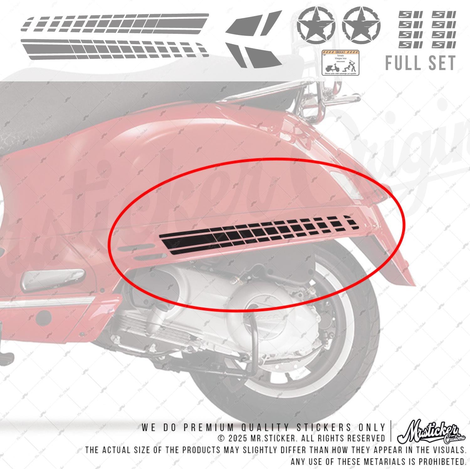 STS13 Vespa GT200 GTS250 GTS300 Yan Cita Seti - Kesik Cizgili
