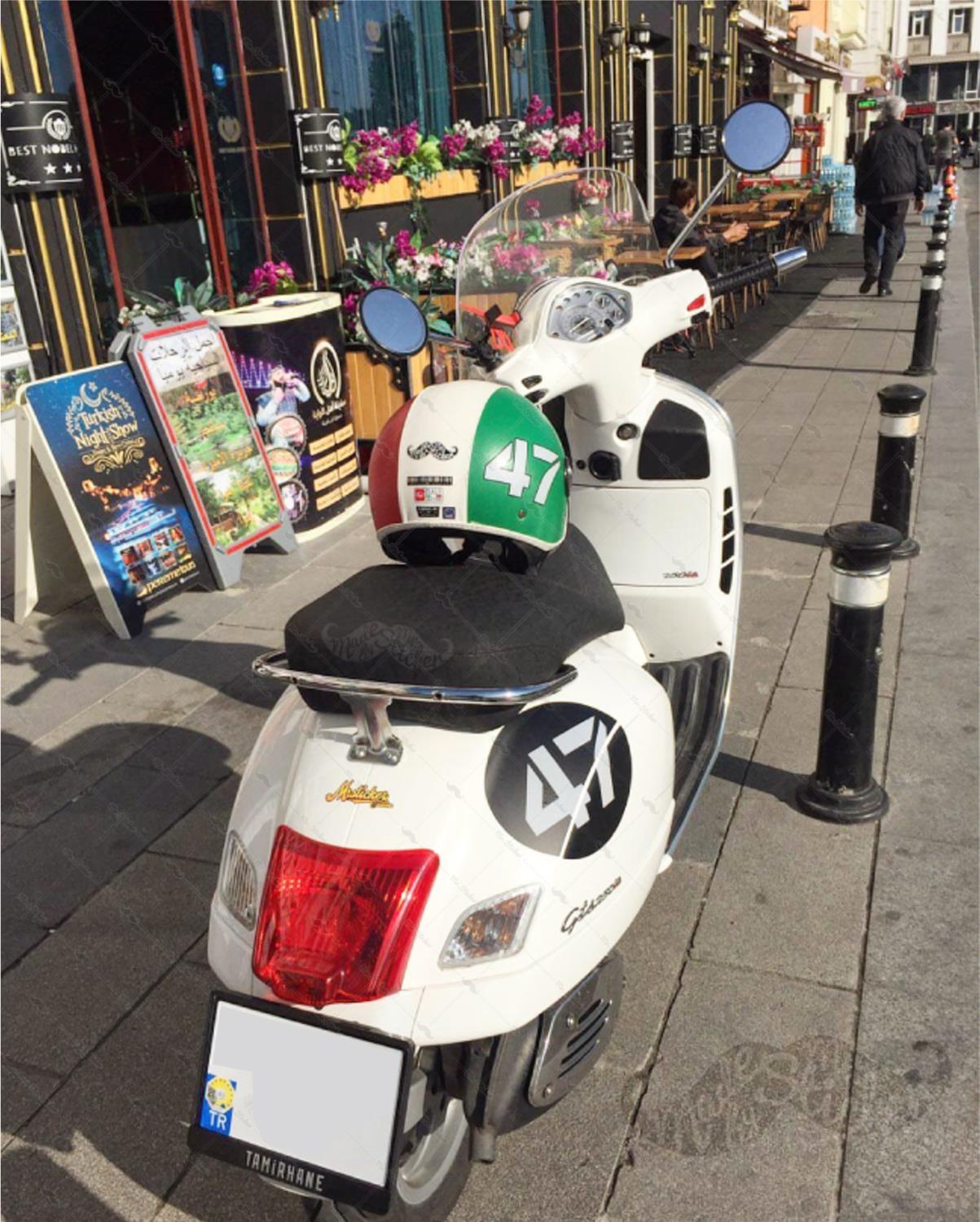 STS14 Vespa Sei Giorni Reflektif Custom Numara Seti