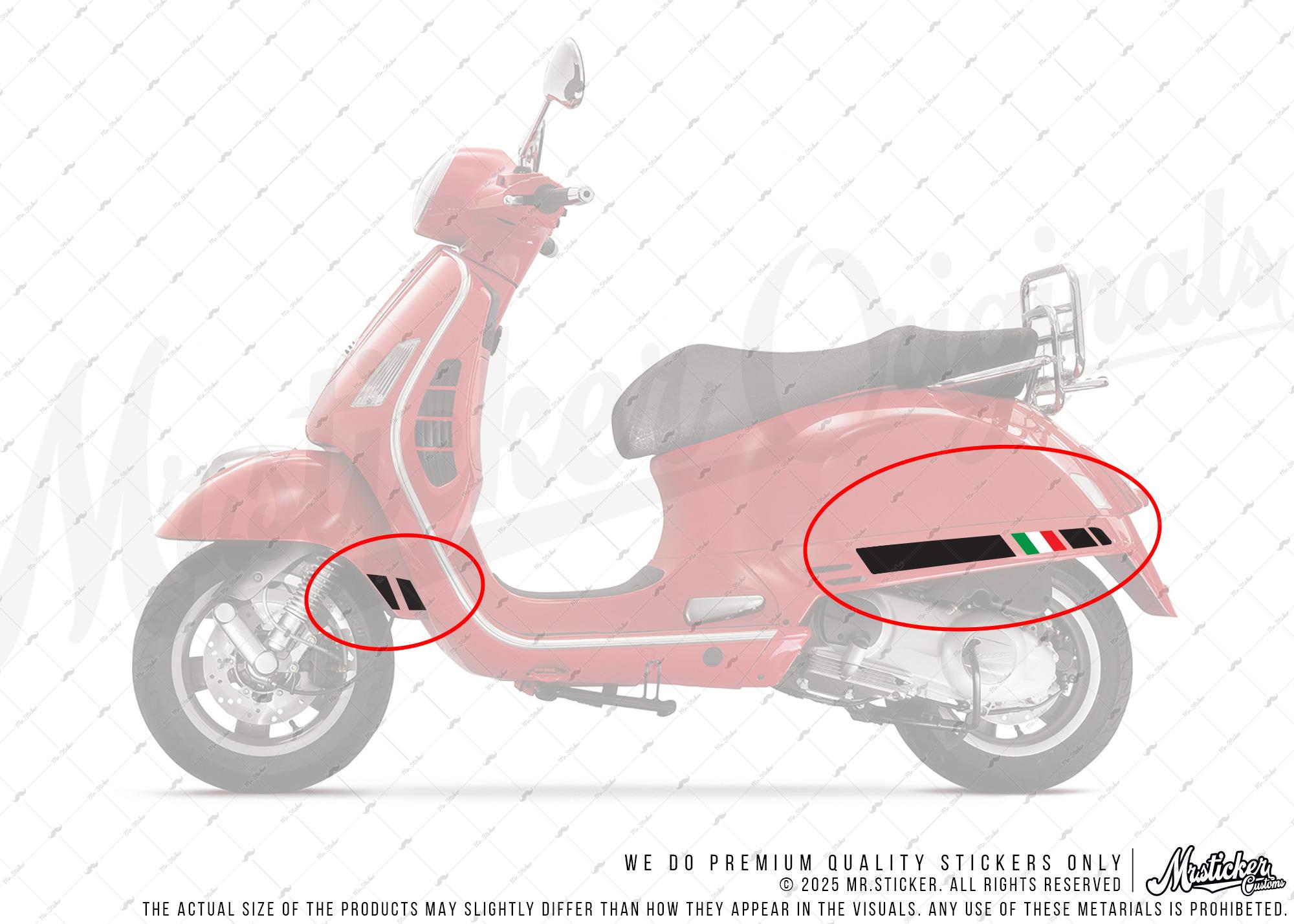 STS17 Italy Ozel Seri - Vespa Super Sticker Seti GT200 GTS250 GTS300 Yan Cita