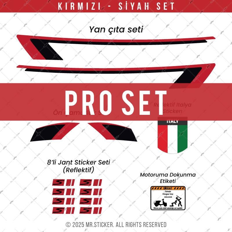 STS39 Vespa Uyumlu Yan Cita Seti Renk Secenekli