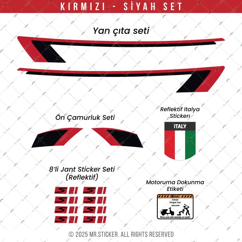 STS39 Vespa Uyumlu Yan Cita Seti Renk Secenekli