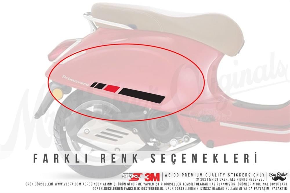 STS41 Vespa Primavera Vespa Sprint Uyumlu Yan Govde Sticker Seti