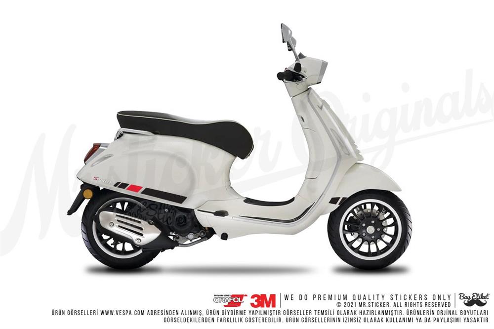STS41 Vespa Primavera Vespa Sprint Uyumlu Yan Govde Sticker Seti