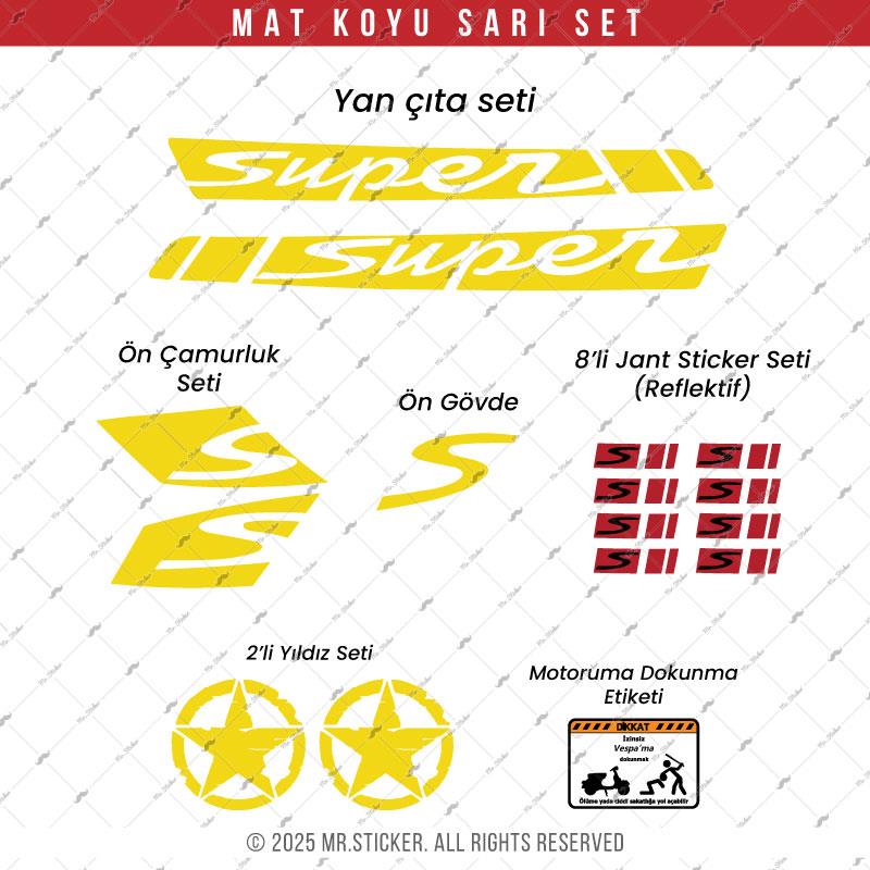 STS43 Vespa Uyumlu Super Yan Cita Seti Renk Secenekli